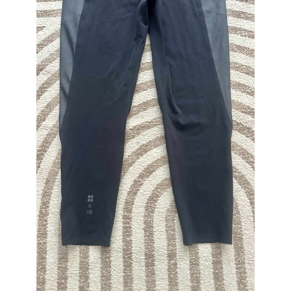 Sweaty Betty Black Leggings Power 7/8 Length Pockets L US 12 Halle Berry Collab - Picture 4 of 5